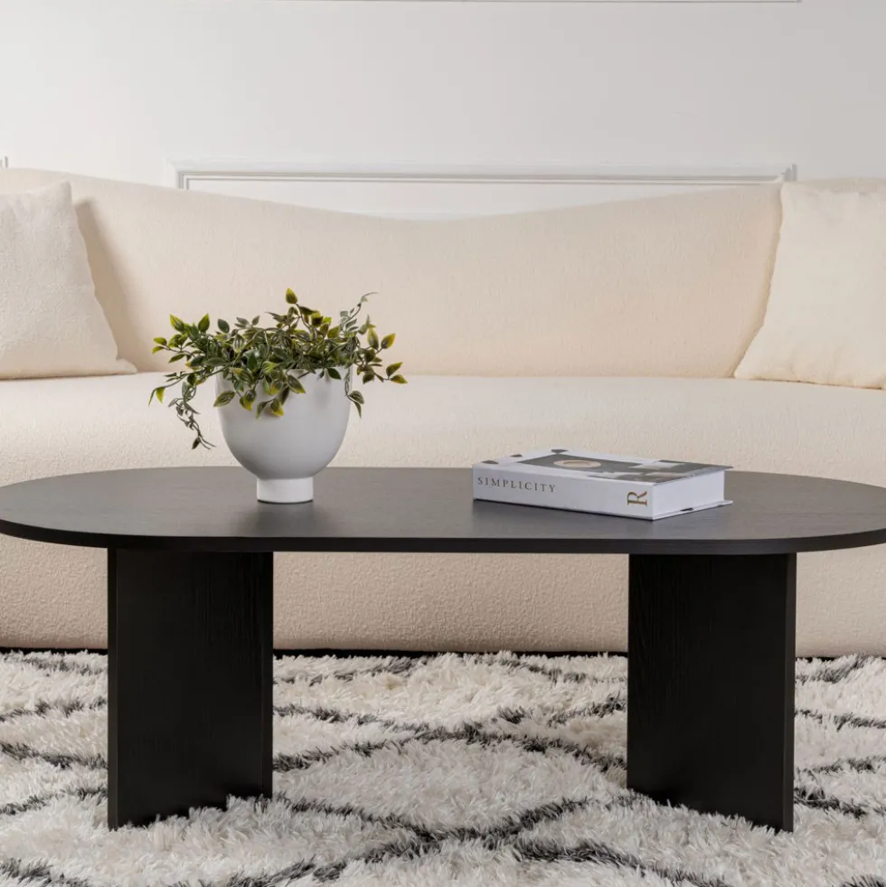 SAM Table basse ovale en bois 119x60cm