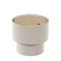 SAND I Table d'appoint avec rangement en bois ø38,5cm