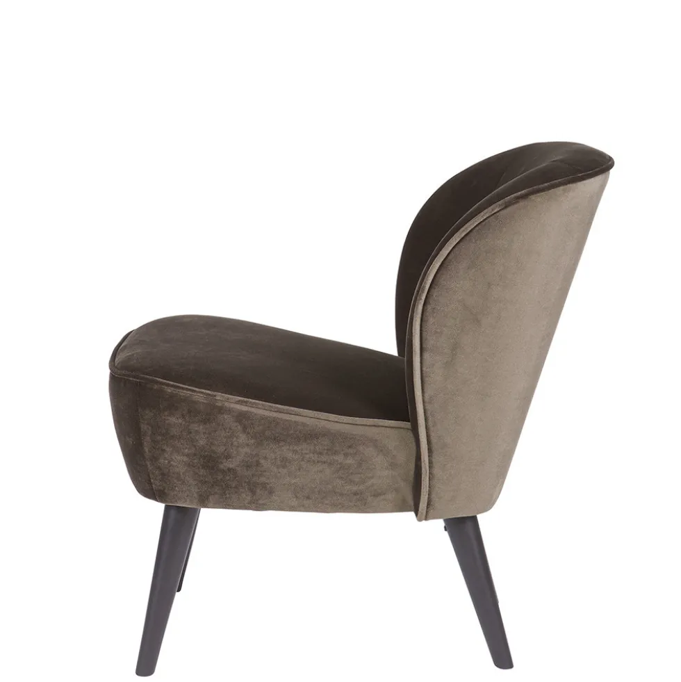 SARA Fauteuil cocktail en velours