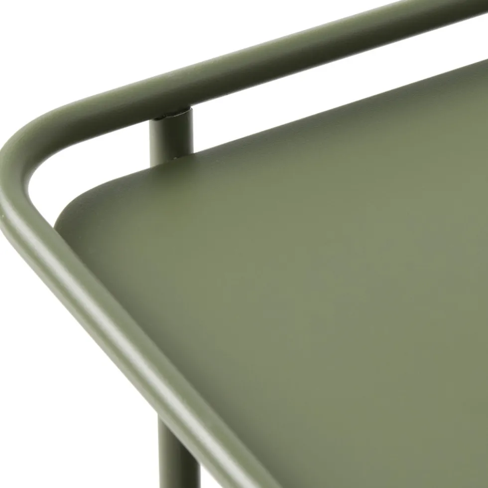SARANDA Table basse carrée 2 plateaux en métal 75x75cm