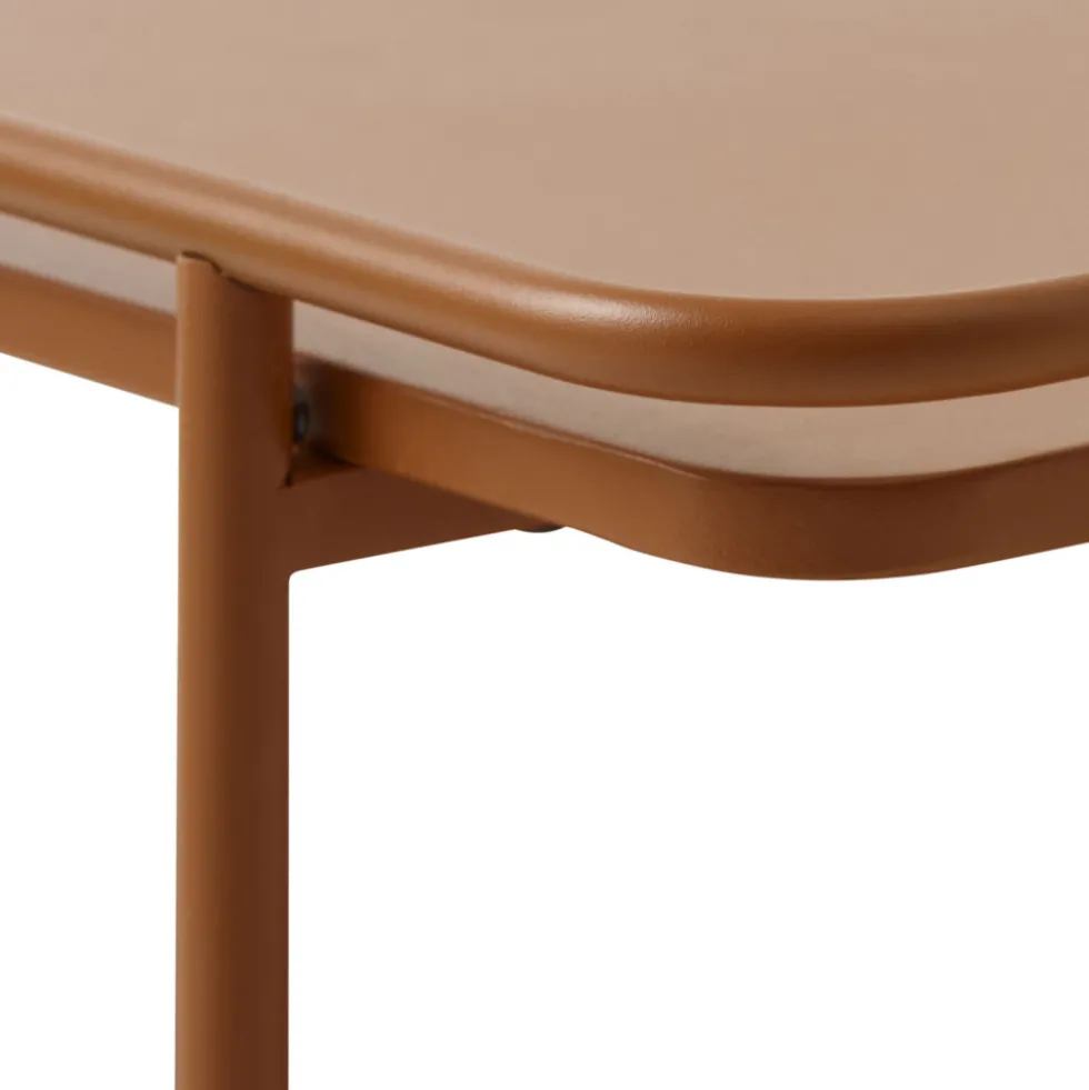 SARANDA Table basse carrée 2 plateaux en métal 75x75cm