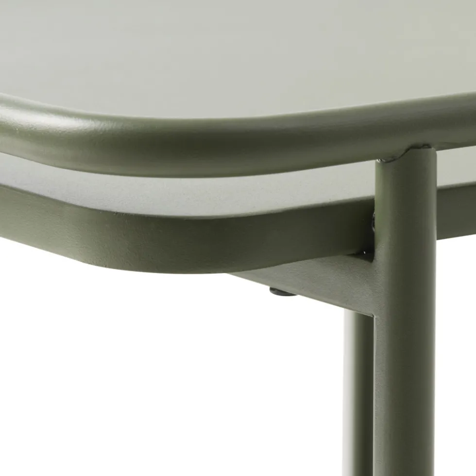 SARANDA Table basse carrée 2 plateaux en métal 75x75cm
