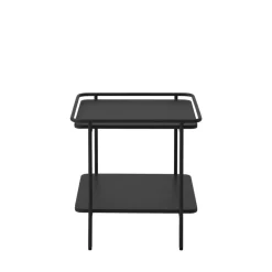 SARANDA Table d'appoint carrée 2 plateaux en métal 45x45cm