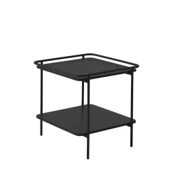 SARANDA Table d'appoint carrée 2 plateaux en métal 45x45cm