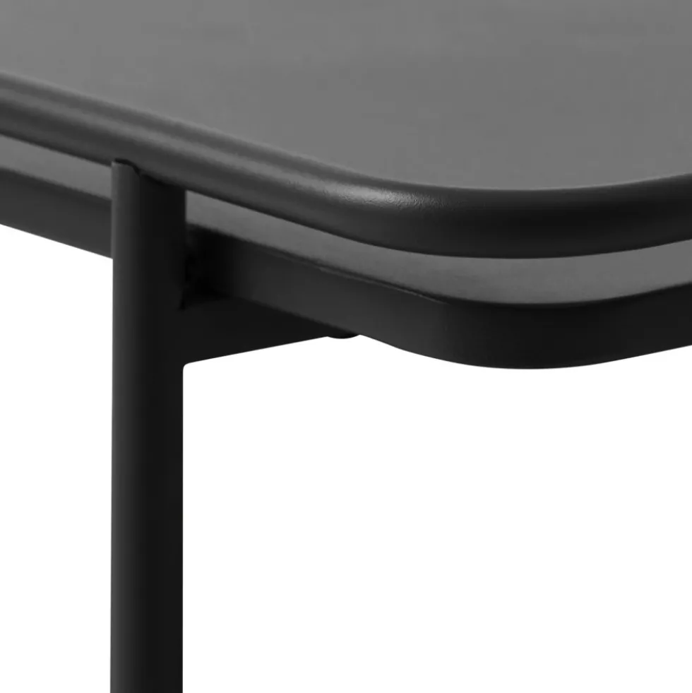 SARANDA Table d'appoint carrée 2 plateaux en métal 45x45cm