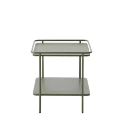 SARANDA Table d'appoint carrée 2 plateaux en métal 45x45cm