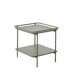 SARANDA Table d'appoint carrée 2 plateaux en métal 45x45cm