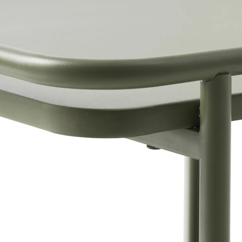 SARANDA Table d'appoint carrée 2 plateaux en métal 45x45cm