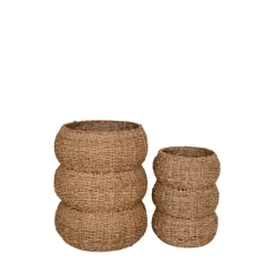 SARBAS Lot de 2 paniers en jonc de mer