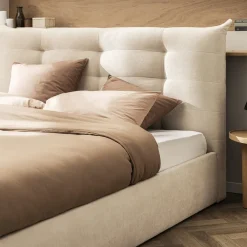 SERENITA Lit coffre en tissu 160x200cm