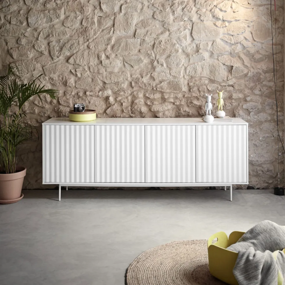 SIERRA Buffet en bois 4 portes 3 tiroirs L211cm