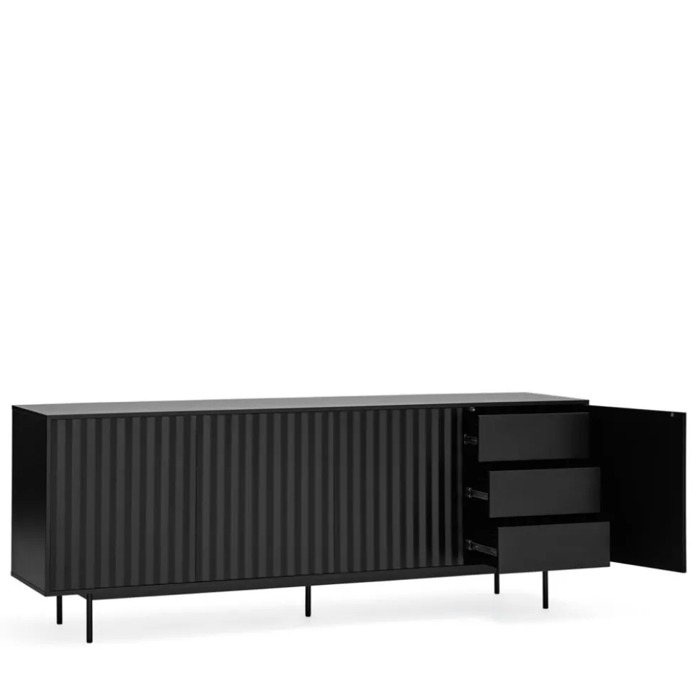 SIERRA Buffet en bois 4 portes 3 tiroirs L211cm