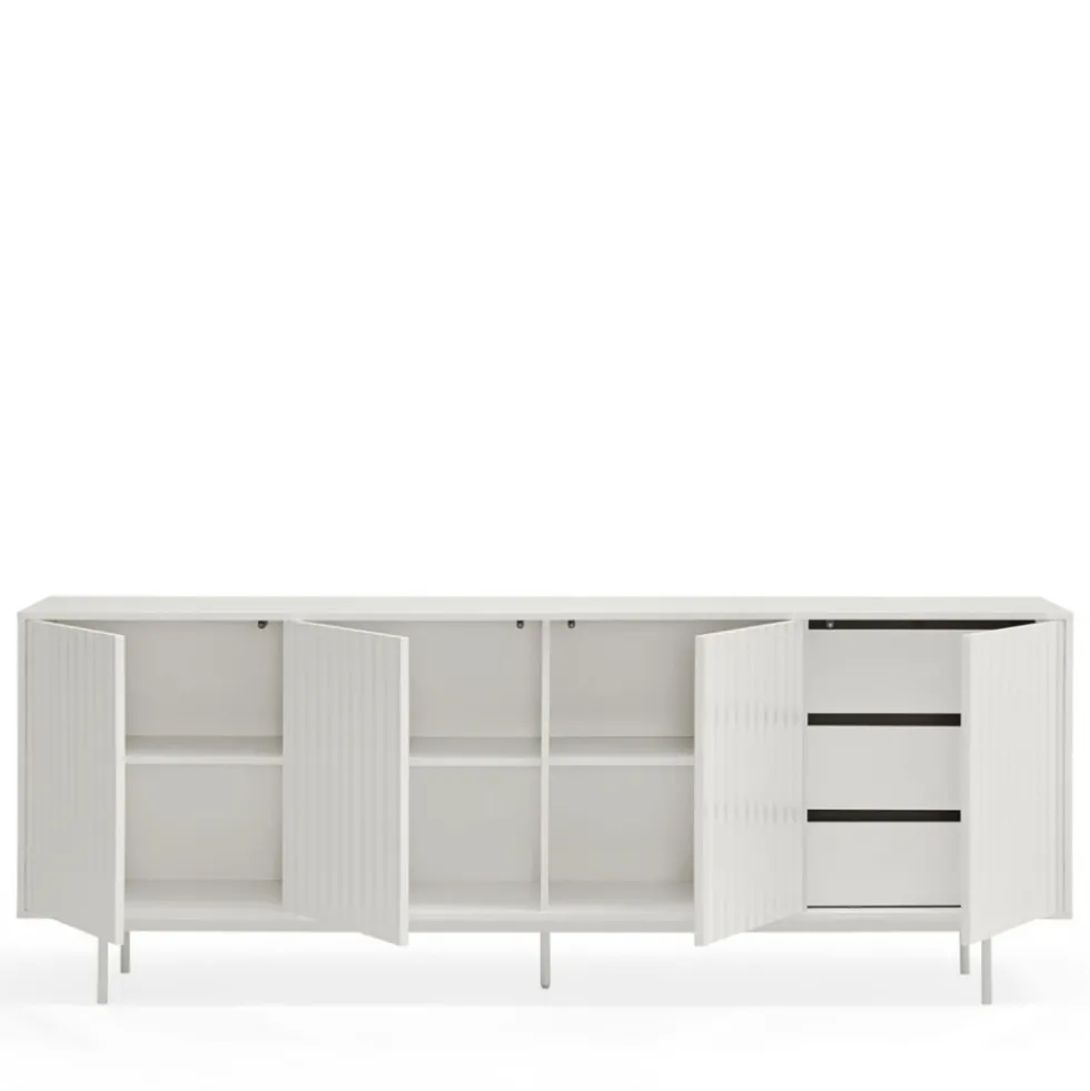 SIERRA Buffet en bois 4 portes 3 tiroirs L211cm