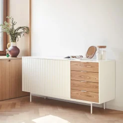 SIERRA Buffet en bois 2 portes 4 tiroirs L159,2cm