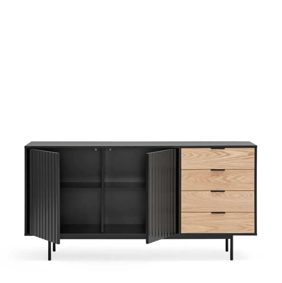 SIERRA Buffet en bois 2 portes 4 tiroirs L159,2cm