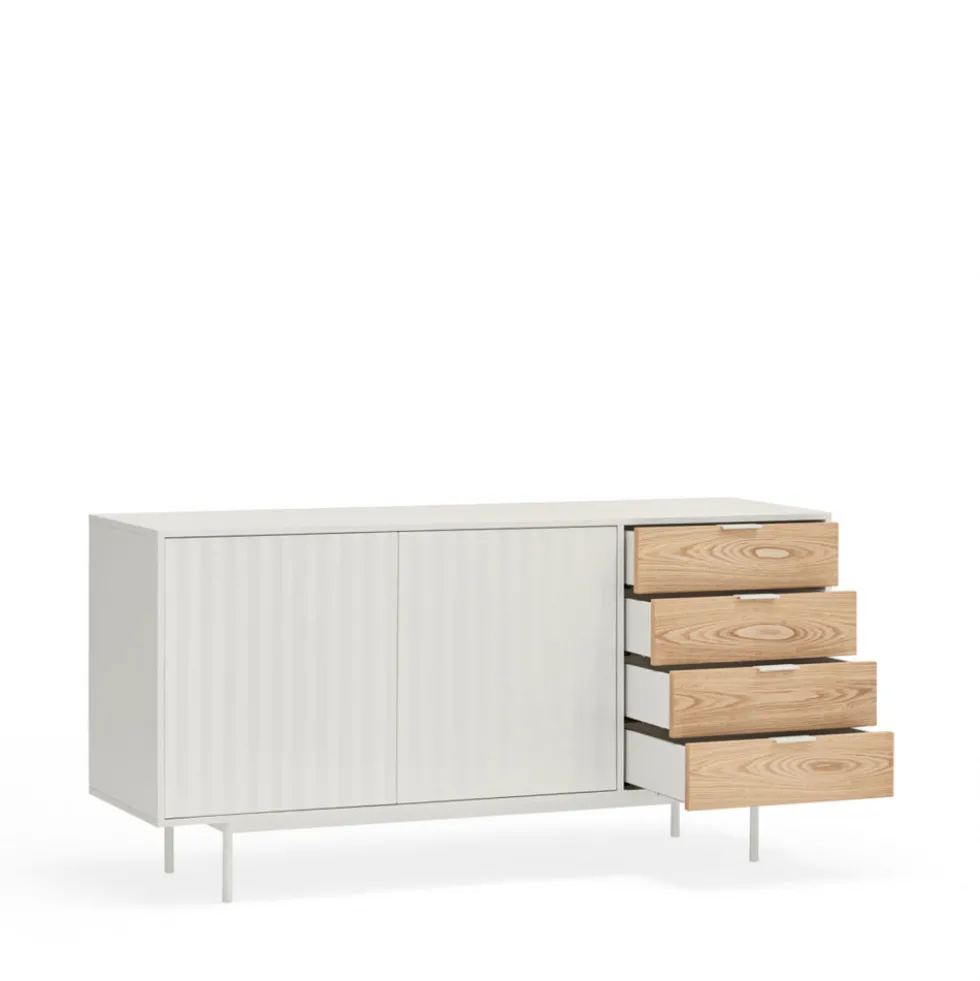SIERRA Buffet en bois 2 portes 4 tiroirs L159,2cm