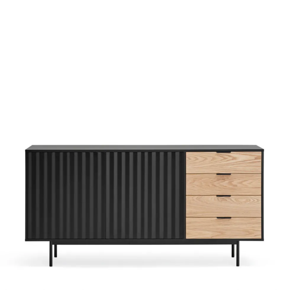 SIERRA Buffet en bois 2 portes 4 tiroirs L159,2cm