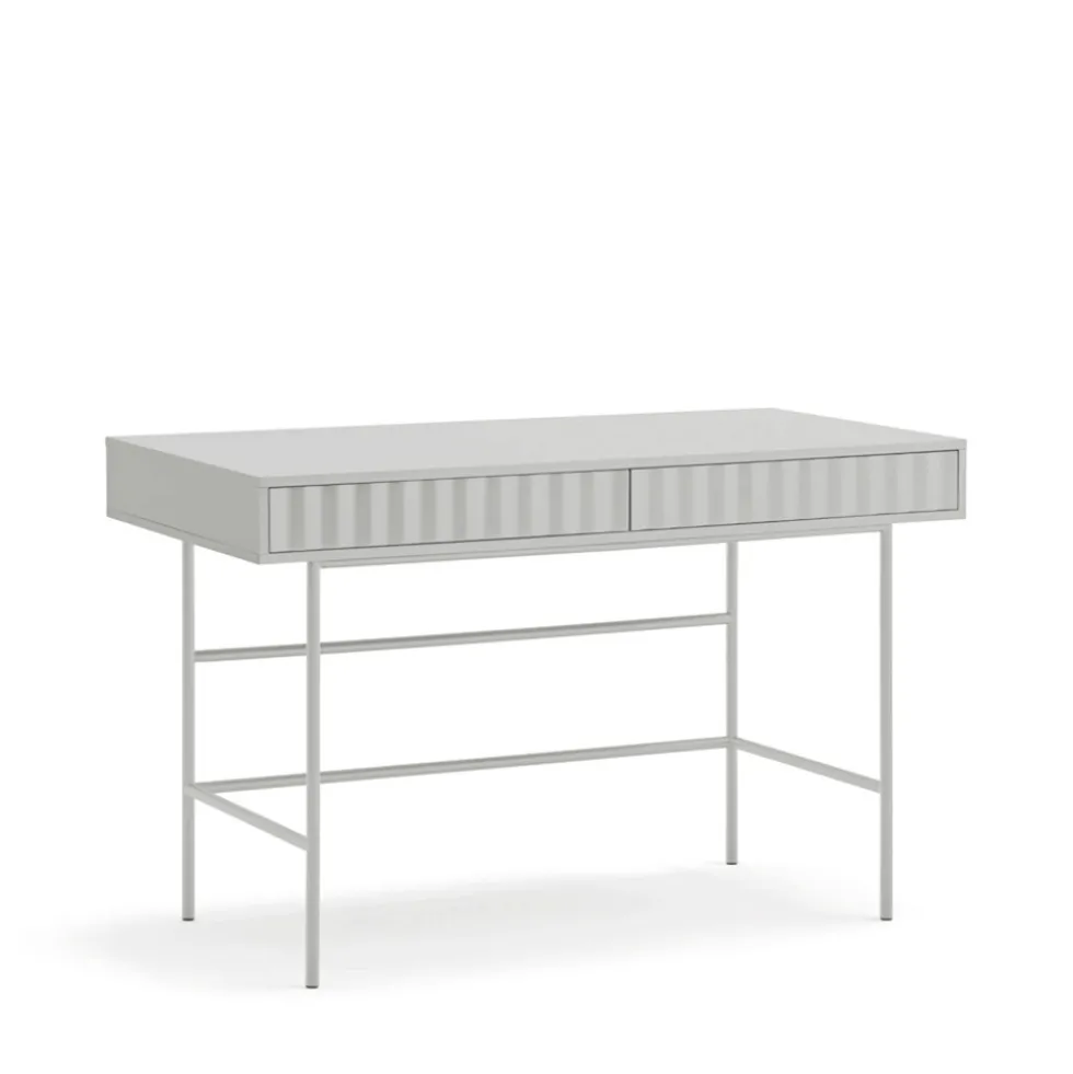SIERRA Bureau 2 tiroirs en bois et métal L120cm
