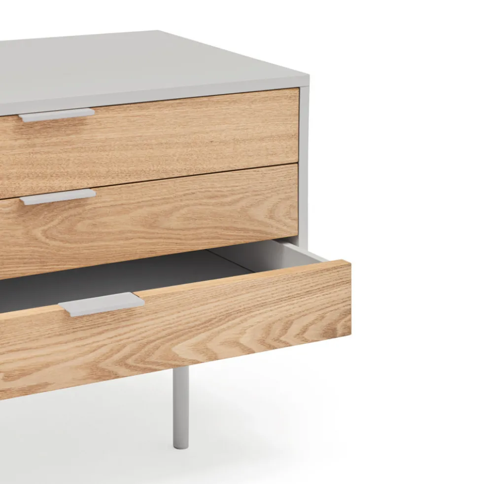 SIERRA Meuble TV 2 portes, 3 tiroirs en bois L180cm