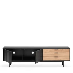 SIERRA Meuble TV 2 portes, 3 tiroirs en bois L180cm