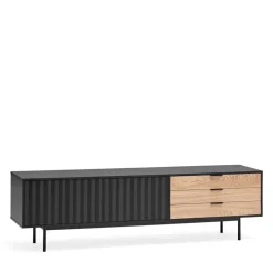 SIERRA Meuble TV 2 portes, 3 tiroirs en bois L180cm
