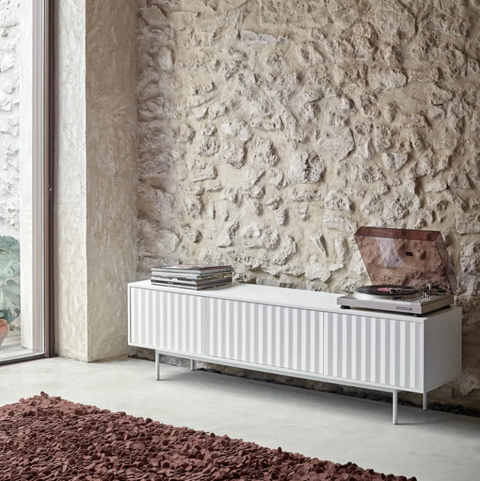 SIERRA Meuble TV en bois 3 portes L180cm