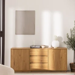 SINCE Buffet 2 portes, 3 tiroirs en bois L180cm