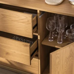 SINCE Buffet 2 portes, 3 tiroirs en bois L180cm