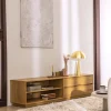 SINCE Meuble tv 2 tiroirs, 2 niches en bois L180cm
