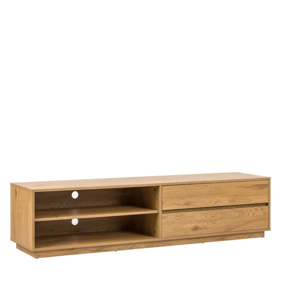 SINCE Meuble tv 2 tiroirs, 2 niches en bois L180cm