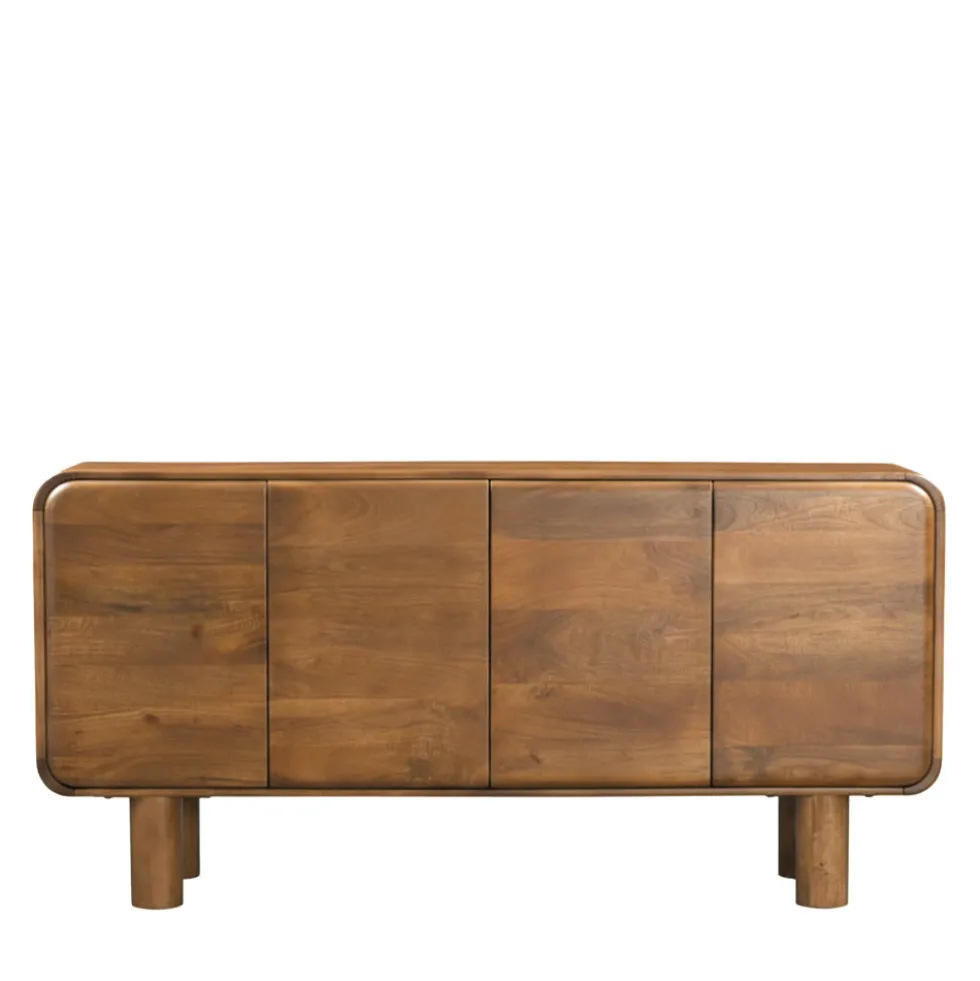 SIRA Buffet 4 portes en bois massif L160cm