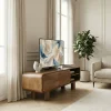 SIRA Meuble tv 2 portes en bois massif L140cm