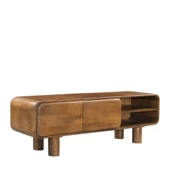 SIRA Meuble tv 2 portes en bois massif L140cm