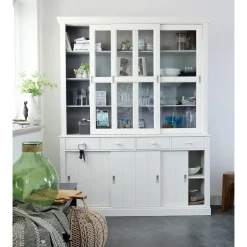 SJAAK Vaisselier en pin 6 portes 4 tiroirs