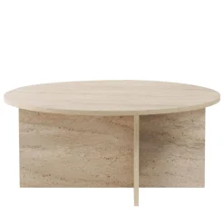 SOHO Table basse ronde en effet travertin ø90cm