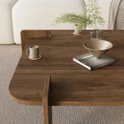 SOLENI Table basse en bois 90x90cm