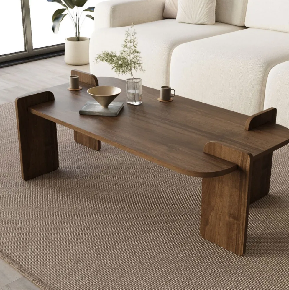 SOLENI Table basse en bois 120x60cm