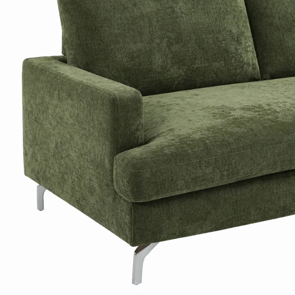 SOPHIE Canapé 3 places en tissu pieds chrome