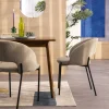 SOREN Lot de 2 chaises en tissu bouclette et métal