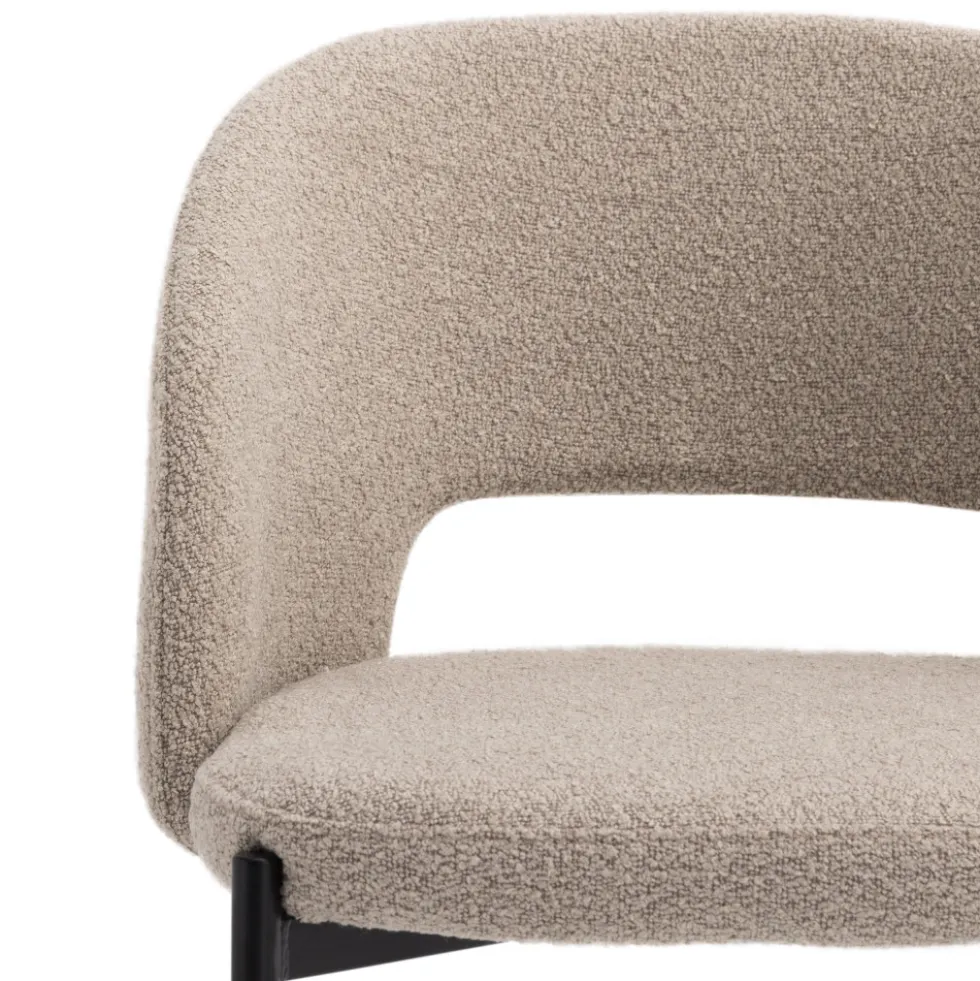 SOREN Lot de 2 chaises en tissu bouclette et métal