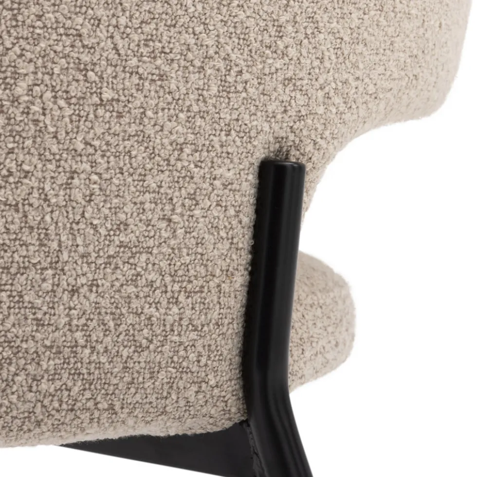 SOREN Lot de 2 chaises en tissu bouclette et métal