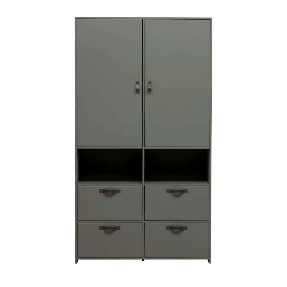 STAGE Armoire 2 portes 4 tiroirs en bois