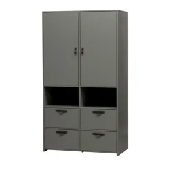 STAGE Armoire 2 portes 4 tiroirs en bois