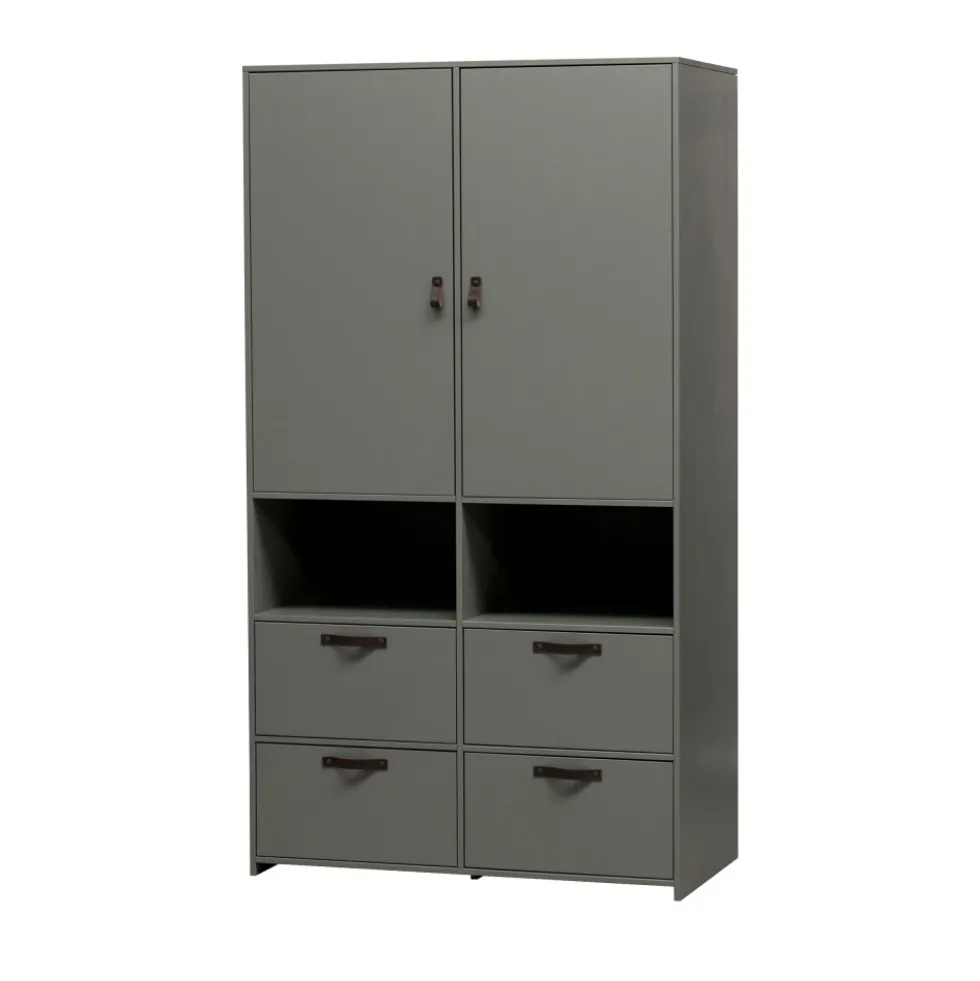 STAGE Armoire 2 portes 4 tiroirs en bois