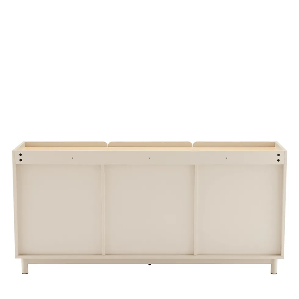 STANLEY Buffet 3 portes en bois et métal L160cm
