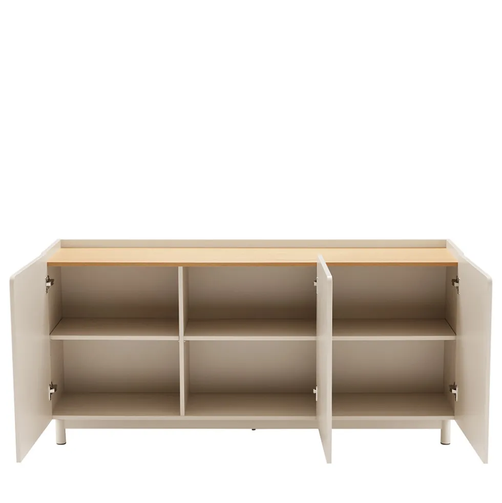 STANLEY Buffet 3 portes en bois et métal L160cm
