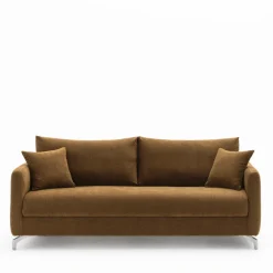 STEFFEN Canapé convertible express 3 places en tissu et pieds chrome