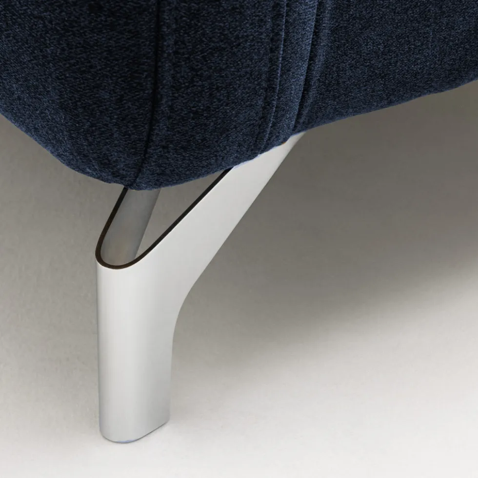 STEFFEN Canapé convertible express 3 places en tissu et pieds chrome