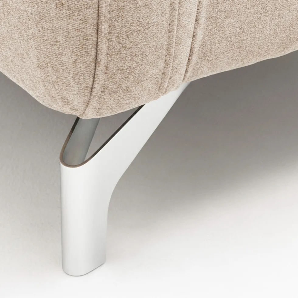 STEFFEN Canapé convertible express 3 places en tissu et pieds chrome