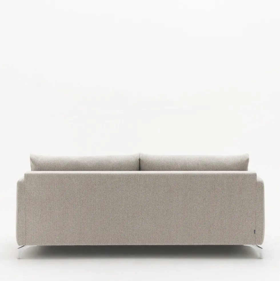 STEFFEN Canapé droit 3 places en tissu et pieds chrome
